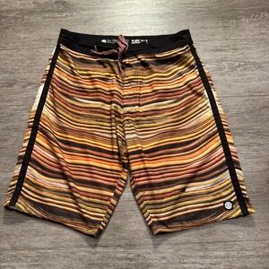 Element Shorts Mens 30 Stripe Board Shorts Swim Trunks Surf Beach 10"‎ Casual